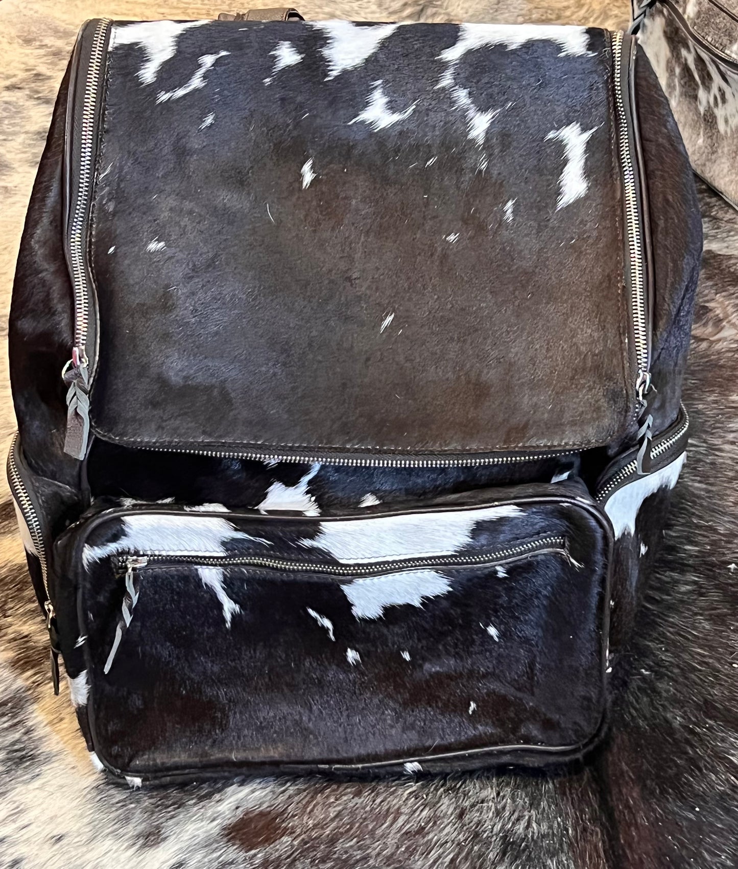 Brown/Black XL Cowhide Back Pack