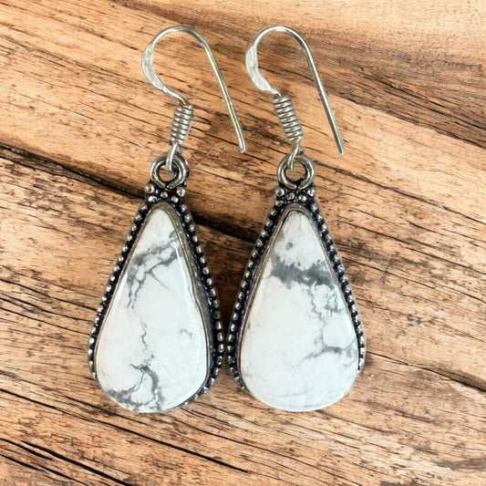 Howlite "White Buffalo" Teardrops