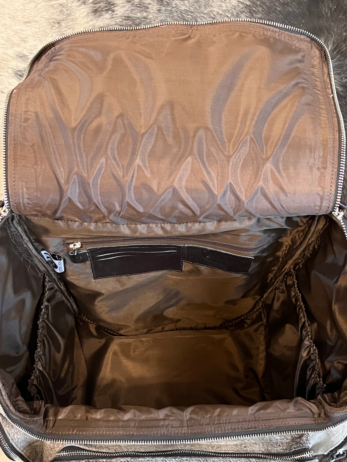 Dark Brown XL Cow Hide Back Pack