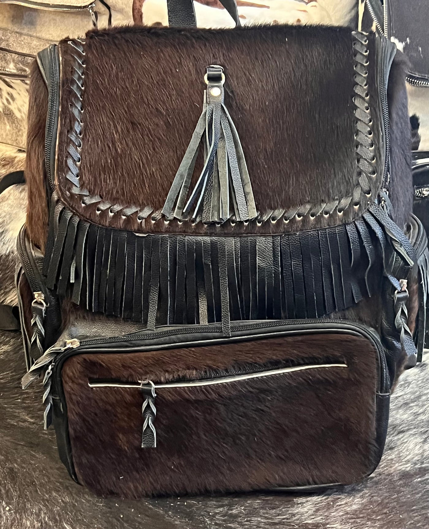 Western Fringe Brown Back Pack